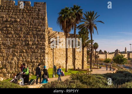Das Jaffa Tor ist die wichtigste touristische Eingang des mittelalterlichen Jerusalem Stockfoto