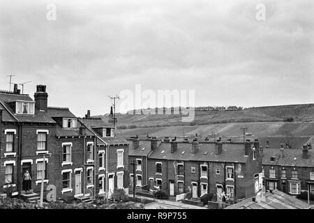 Leeds, West Yorkshire, UK. Die meanwood Bezirk im Jahr 1974, vor der Sanierung und Erneuerung Stockfoto