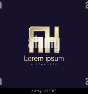 Anfangsbuchstaben RH Logo Vorlage Vektor Design Stock Vektor
