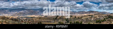 Die erstaunliche Landschaft rund um Quilotoa See in Ecuador. Stockfoto