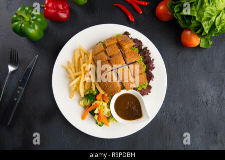 Chinesische knuspriger Schweinebauch von Oben nach Unten Stockfoto