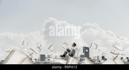 Fleißig, um erfolgreicher Geschäftsmann zu werden. Stockfoto