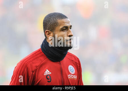 26. Dezember 2018, Bramall Lane, Sheffield, England; Sky Bet Meisterschaft, Sheffield United vs Derby; Leon Clarke (09) von Sheffield United Credit: Mark Cosgrove/News Bilder der Englischen Football League Bilder unterliegen DataCo Lizenz Stockfoto