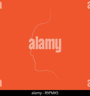 Mann einer Zeile. Vector Illustration auf farbigen Hintergrund. Stock Vektor