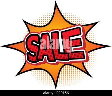 Verkauf Comic Text Sprechblase, Vektor Stock Vektor