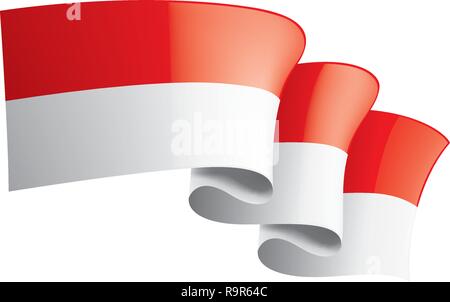 Indonesien Flagge, Vector Illustration auf weißem Hintergrund Stock Vektor