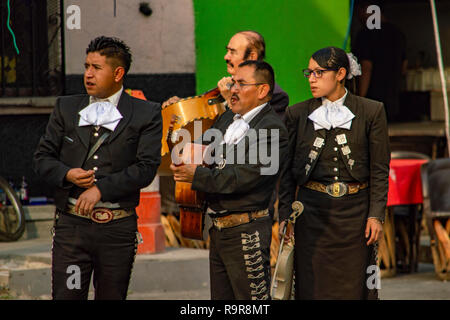 Eine Mariachi Band auf der Plaza Garibaldi in Mexiko City, Mexiko Stockfoto