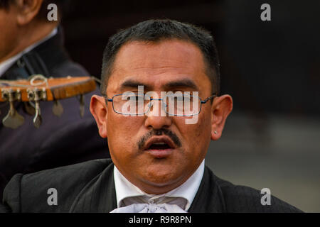Eine Mariachi Band auf der Plaza Garibaldi in Mexiko City, Mexiko durchführen Stockfoto