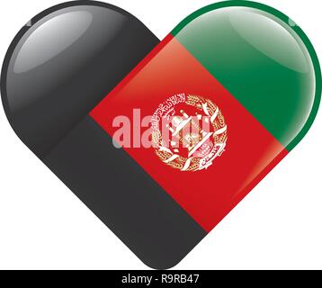 Afghanistan Flagge, Vector Illustration auf weißem Hintergrund Stock Vektor