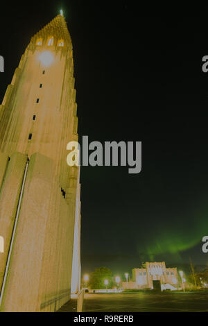Aurora borealis, Reykjavik Stockfoto