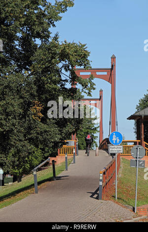 Die Peene-Gate-Brücke in Anklam in Norddeutschland Stockfoto