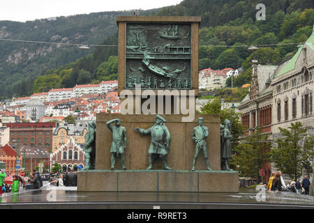 Denkmal in Erinnerung an die Matrosen, Bergen, Norwegen Stockfoto