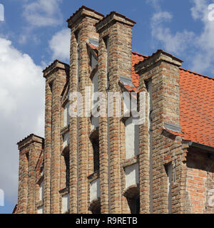 Gotischen Giebel in Anklam in Deutschland Stockfoto