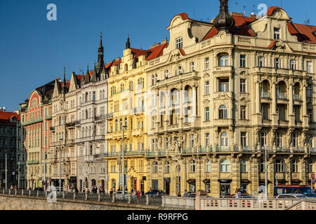 Farbenfrohe Gebäude, Prag, Tschechische Republik Stockfoto