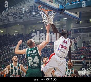 Athen, Griechenland. 28 Dez, 2018. Othello Hunter von CSKA Moskau in Aktion während der Euroleague basketball Match zwischen Panathinaikos BC und CSKA Moskau im Olympic indoor Hall. Credit: Ioannis Alexopoulos/SOPA Images/ZUMA Draht/Alamy leben Nachrichten Stockfoto