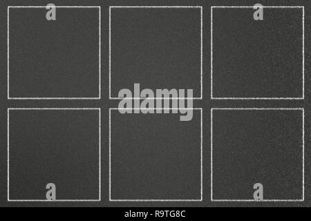 Kreidezeichnung frames Square am Schwarzen Brett, kann mehr Text Stockfoto