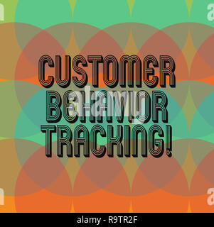 Text Zeichen zeigt das Verhalten der Kunden verfolgen. Konzeptionelle Foto Aktion, die ein Benutzer braucht, um ihr Unternehmen Kreise Overlay erstellen Spektrum Blan Stockfoto