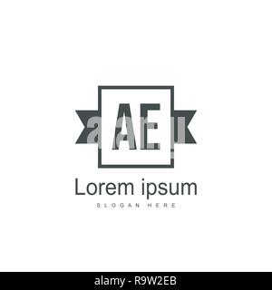 Initial AE Logo Vorlage Vektor Design Stock Vektor