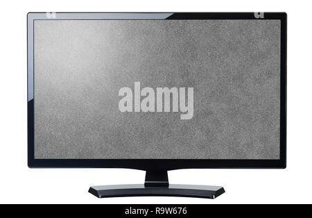 Bildschirm Monitor-tv Laut video Korn isoliert auf weißem Stockfoto