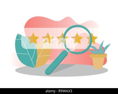 Customer Review, Usability Evaluation, Feedback, Rating System Konzept. Vektor Stock Vektor