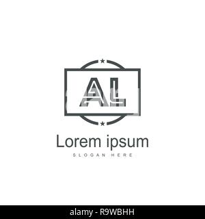 Anfangsbuchstaben AL Logo Vorlage Vektor Design Stock Vektor
