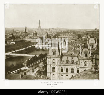 Panorama von Paris, antike Paris Photo, 1893 Stockfoto