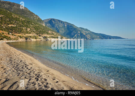 Oludeniz Lagune im Meer Landschaft Blick auf Strand, Türkei Stockfoto