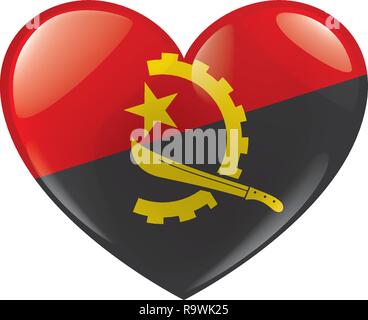 Angola Fahne, Vector Illustration auf weißem Hintergrund Stock Vektor