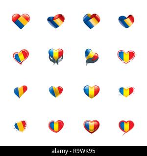 Tschad Fahne, Vektor, Abbildung auf einem weißen Hintergrund. Stock Vektor