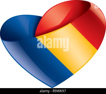 Tschad Fahne, Vektor, Abbildung auf einem weißen Hintergrund. Stock Vektor