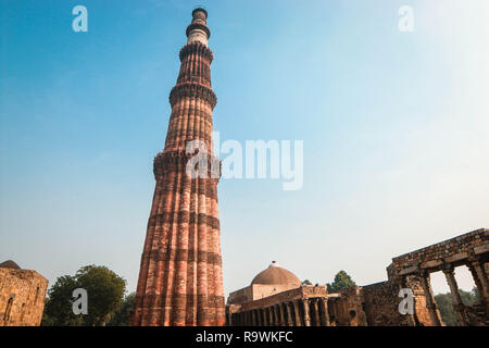Qutub Minar Komplex in Neu Delhi Stockfoto