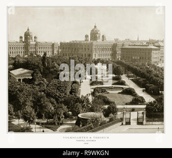 Volksgarten und Theseum, Wien, Österreich, antiken Österreich Foto, 1893 Stockfoto