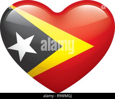 Osttimor Flagge, Vector Illustration auf weißem Hintergrund Stock Vektor