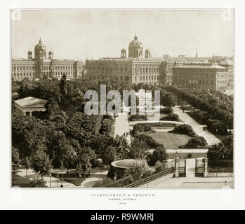 Antike Österreich Foto: Volksgarten und Theseum, Wien, Österreich, 1893 Stockfoto