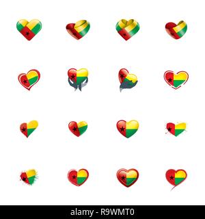 Guinea Bissau Flagge, Vector Illustration auf weißem Hintergrund Stock Vektor