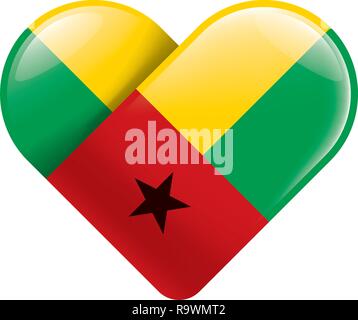 Guinea Bissau Flagge, Vector Illustration auf weißem Hintergrund Stock Vektor