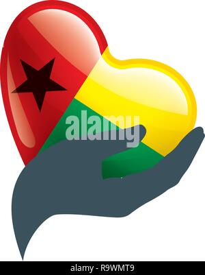 Guinea Bissau Flagge, Vector Illustration auf weißem Hintergrund Stock Vektor