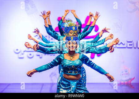 SriLankan Dancers von Hillwood College Dance Troupe treten auf dem Maskdance Festival in Andong Südkorea auf Stockfoto