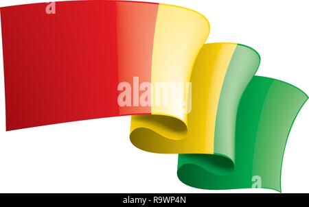 Guinea Flagge, Vector Illustration auf weißem Hintergrund Stock Vektor