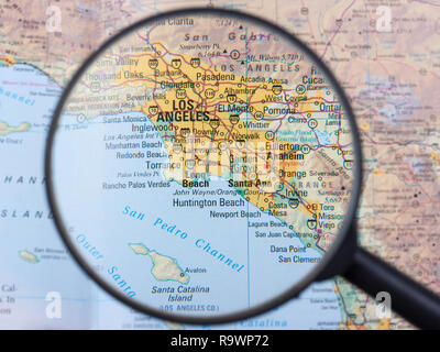 Los Angeles unter der Lupe Stockfoto