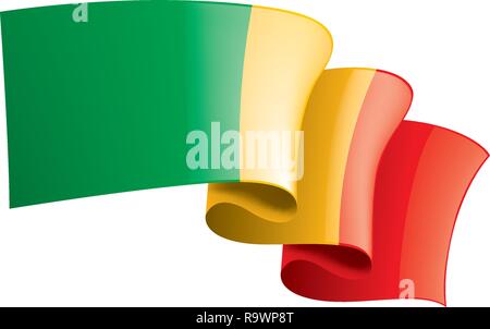Mali Flagge, Vektor, Abbildung auf einem weißen Hintergrund. Stock Vektor