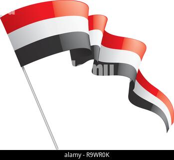 Jemenitische Flagge, Vektor, Abbildung auf einem weißen Hintergrund. Stock Vektor