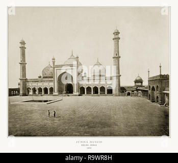 Jumma Musjid, Delhi, Indien, antiken Indien Foto, 1893 Stockfoto