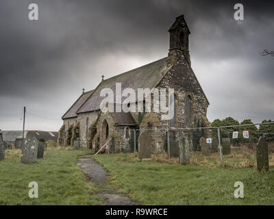 Kirche, Llantood ausklingende Stockfoto