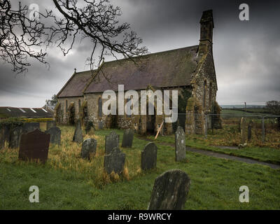 Kirche, Llantood ausklingende Stockfoto