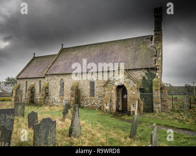 Kirche, Llantood ausklingende Stockfoto