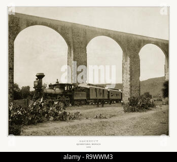 Aquädukt in der Nähe von Queretaro, Mexico, Antike mexikanischen Foto, 1893 Stockfoto