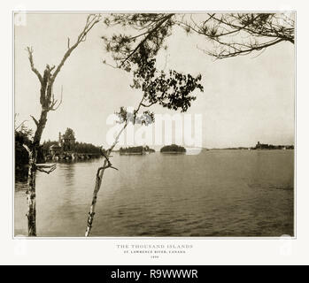 Die tausend Inseln, St. Lawrence River, Kanada, Antike kanadische Fotografie, 1893 Stockfoto