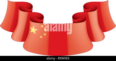 China Flagge, Vektor, Abbildung auf einem weißen Hintergrund. Stock Vektor