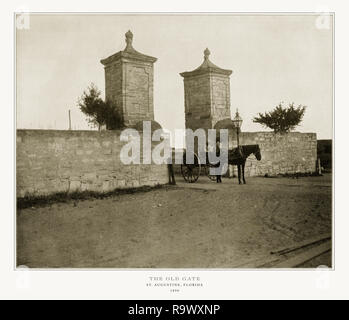 Das alte Stadttor, St. Augustine, Florida, United States, antiken amerikanischen Foto, 1893 Stockfoto